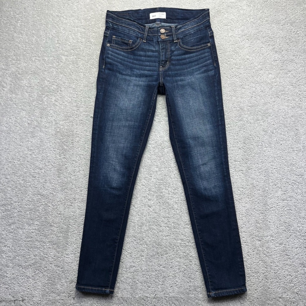 BKE Jeans Womens 27x29 Blue Denim Dark Wash Victoria Mid Rise Ankle Skinny